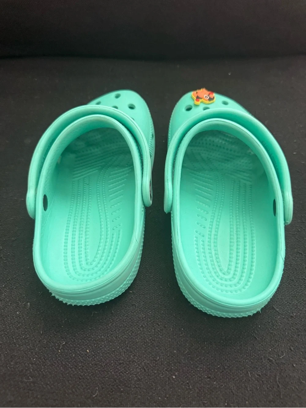 CROCS Kids Teal Green Classic Clogs with Character Jibbitz